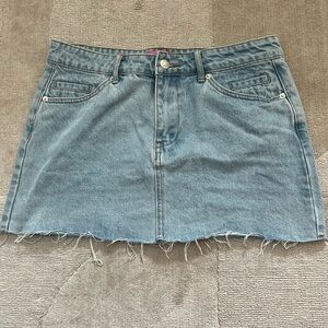 Edikted Jessie Denim Mini Skirt in Light Blue